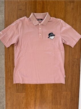 Malbon Men's Mauve/Light Pink Cooper Polo (Size: Medium)